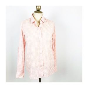 J. Crew Perfect Shirt Pink & White Gingham Check Button Down XS Slim Fit
